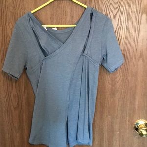 Brand new blue T-shirt with crisscross back